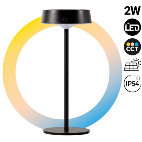 Lampe de table solaire LED CCT - Tactile - Rechargeable -
