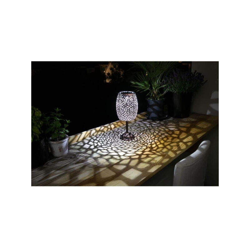 Lanterne solaire Galix G2003 - Métal cuivré - led blanche 10 lumens - H35 cm