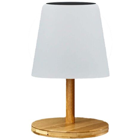 Lampe de table solaire STANDY MINI Blanc Bambou H25cm
