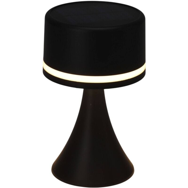 Wellhome - Lampe de table solaire et port de chargement usb en noir
