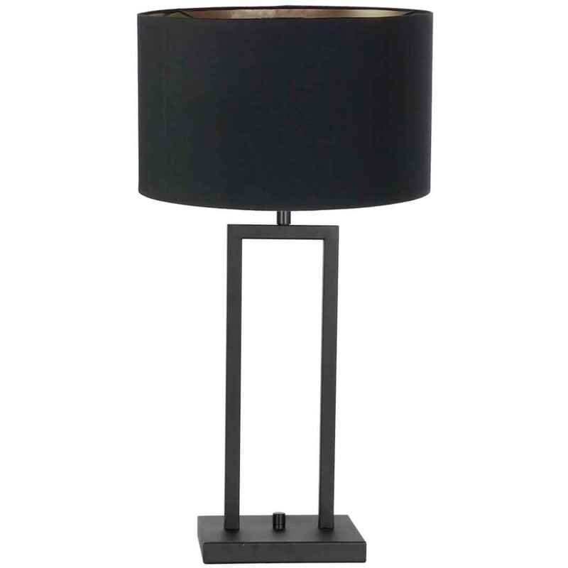 Steinhauer - lampe de table - Stang - noir - métal tissu - ø 30cm