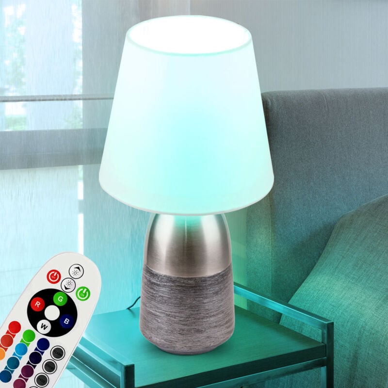 Etc-shop - Lampe de table tactile dimmable salon télécommande Lampe textile dans un ensemble comprenant des lampes led rgb