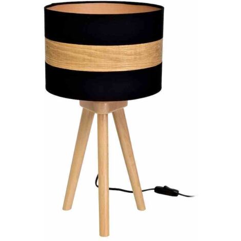 Lampe de table TERRA 1 E27 Bois noir Milagro MLP6292