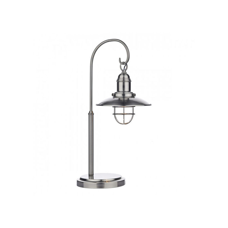 DAR - Lampe de table Terrace chrome antique et verre 1 ampoule - Chrome