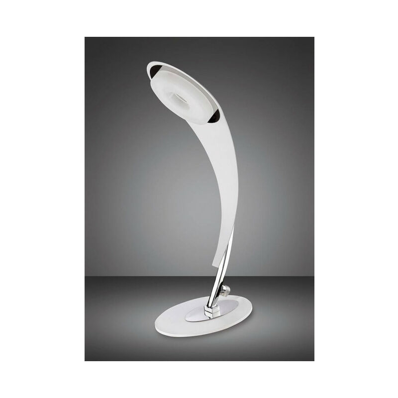 Lampe de Table Tess 1 Ampoule 5W LED 3000K, 450lm, blanc mat/acrylique givré/chrome poli - Blanc