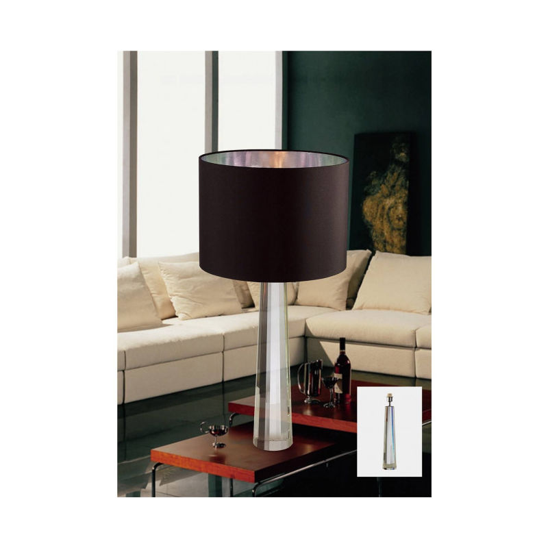 09diyas - Lampe de Table Tia 1 Ampoule finition argent/cristal - Transparent