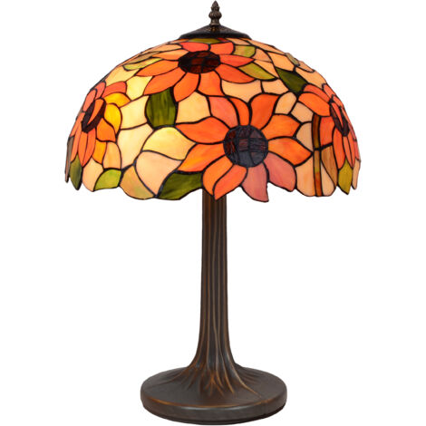 Lampe de table Tiffany avec base d'arbre Diamond Series D-40cm