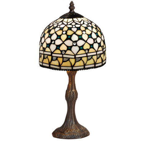 Lampe de table Tiffany avec base ondulée Série Queen D-20cm