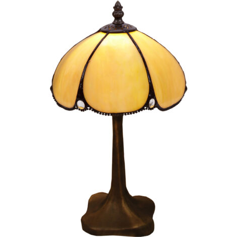 Lampe de table Tiffany avec base profilée Série Virginia D-20cm