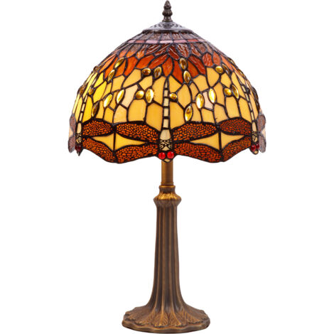 Lampe de table Tiffany diamètre moyen 30 cm série Belle Amber