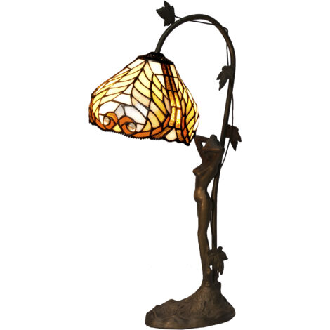 Lampe de table Tiffany pied figure Dalí Série D-20cm lumière directe