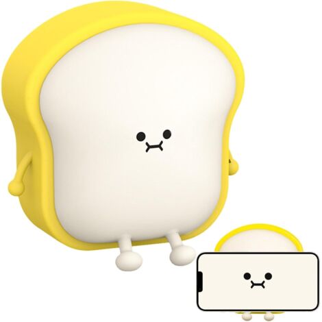 Lampe de table Toast mignonne - Veilleuse de chambre d'enfant avec