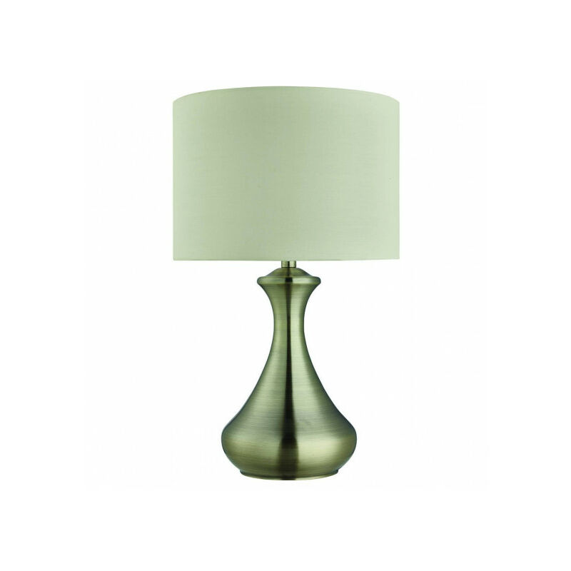 Lampe de table Touch Lamps, en laiton antique, abat-jour crème - Beige