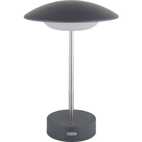 Lampe de table Touchdimmer Lampe de lecture LED Lampe de table réglable en hauteur Lampe de chevet anthracite, 1W 40lm blanc chaud, DxH 18 x 26 cm