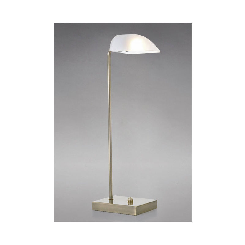 Lampe de Table Udine 1 Ampoule laiton antique/verre dépoli - Laiton