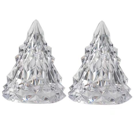 Lampe de table veilleuse en cristal en forme d'iceberg à LED colorées, lampe décorative de bureau, lot de 2 (colorées)