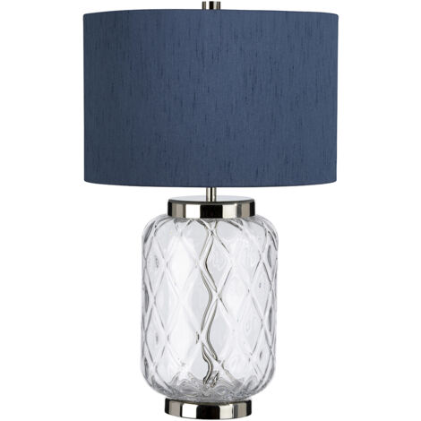 Lampe de table verre clair bleu 50 cm E27 Sola Quintiesse
