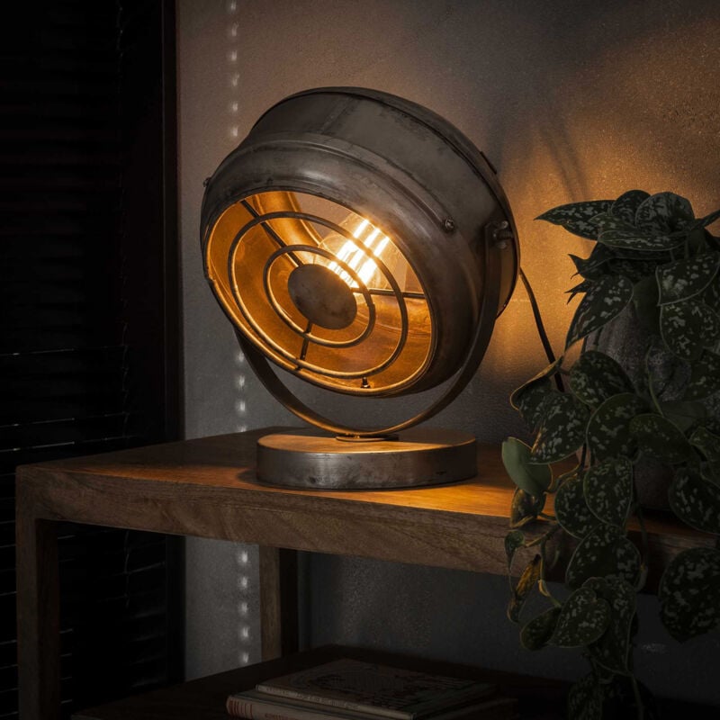 M&s - Lampe de table vintage 29x20x33 cm en métal argent vieilli - amp