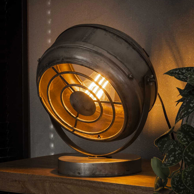 M&s - Lampe de table vintage 29x20x33 cm en métal finition argent vieilli