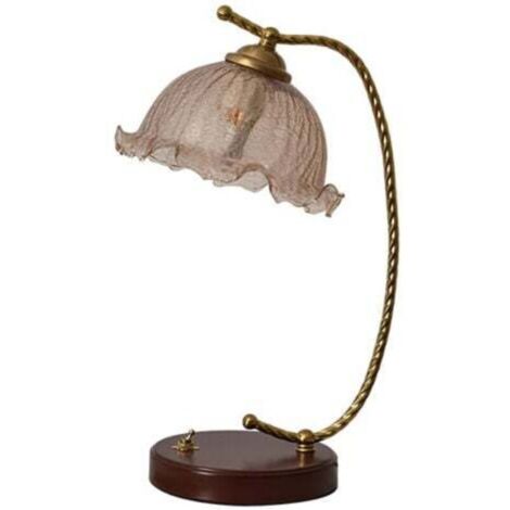Lampe de Table Vintage, Abat-Jour en Verre, Lampe de Bureau pour Chambre à Coucher, Bureau, Chevet