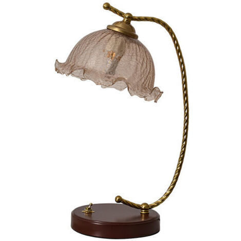 Lampe de Table Vintage, Abat-Jour en Verre, Lampe de Bureau pour Chambre à Coucher, Bureau, Chevet