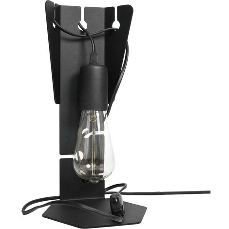Lampe de table vintage lampe de bureau rétro noir lampe de table vintage industriel, acier noir, 1x douille E27, HxLxP 30x14x16 cm