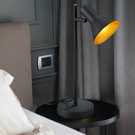 Lampe de table vintage or mobile liseuse de salon dans un ensemble comprenant des ampoules LED