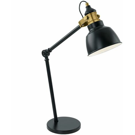 Lampe de table Vintage THOR FORD L: 40,5 cm dimmable en noir, poli