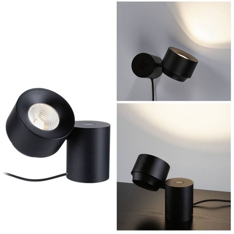 Pane i 79776 lampe à led de table led 3 w noir - Paulmann
