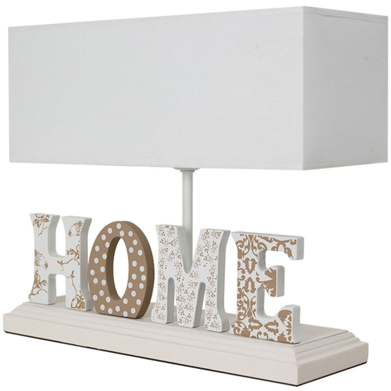Wellhome - Lampe de table avec mdf, brun, homewide, douille e 27 Max 60 w 31x12x28 cm - 'volga' - brun