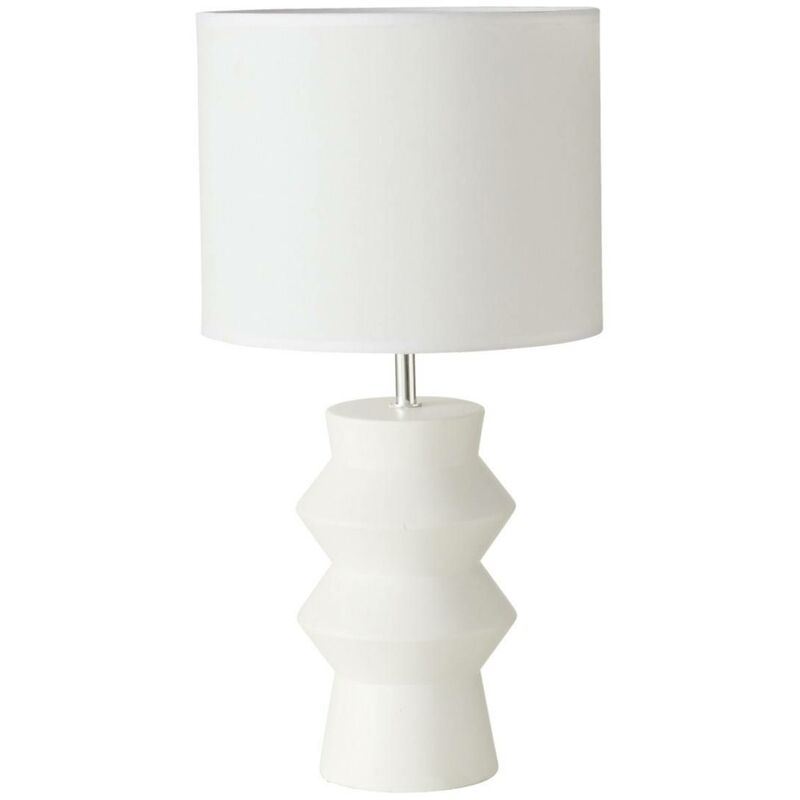 Lampe de table Whitia, abat-jour en coton, ø 25 cm