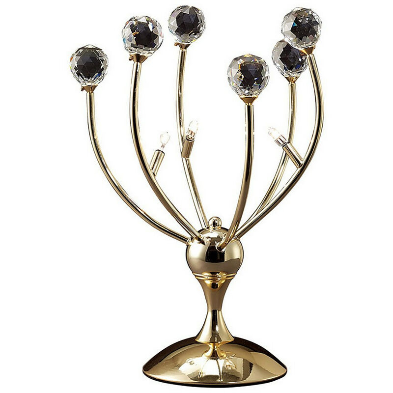 Diyas - Inspired Xeena Lampe de Table 3 Lumières G4 Or Français/Cristal, non Compatible led/cfl