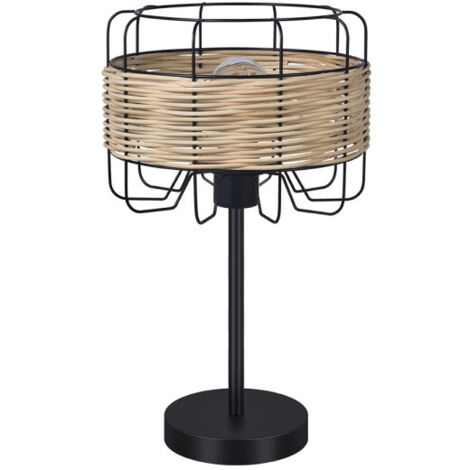 Lampe de table Zenda 1xe27 Forge/rotin 44x25x25 Cm