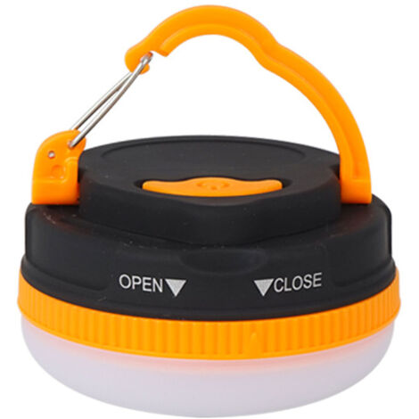 Lampe de tente LED ABS 5 Modes d'éclairage Lampe suspendue de camp d'urgence étanche pour extérieur Type de batterie Orange (rond)