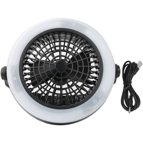 Lampe de tente rechargeable USB 12 LED avec ventilateur pour camping randonnée