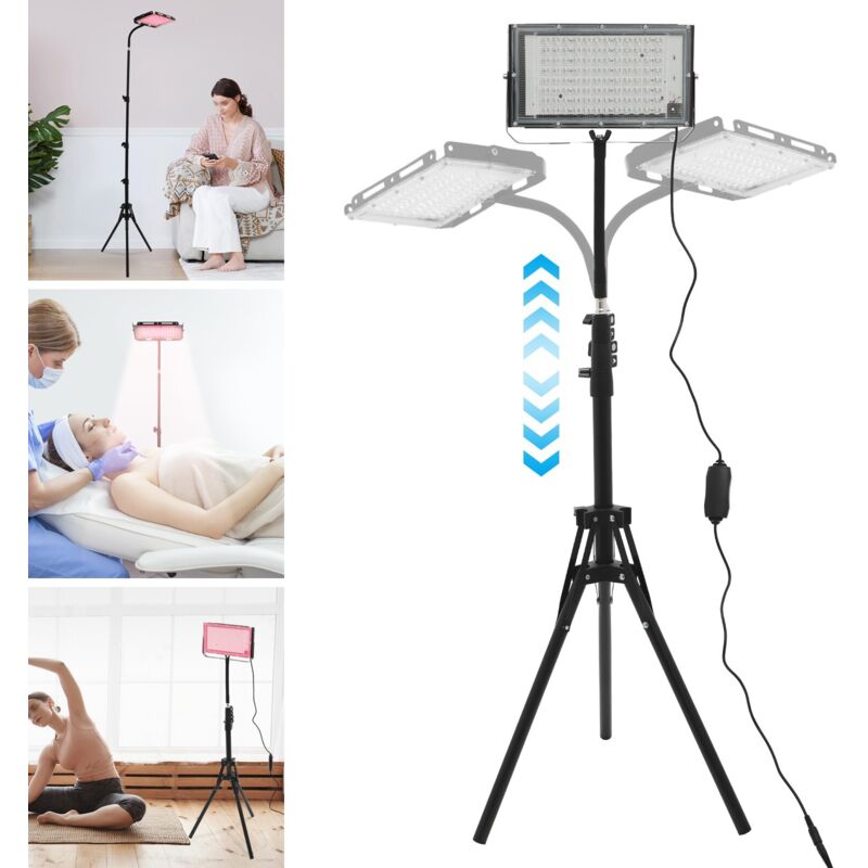 Lampe de thérapie par lumière rouge, thérapie par lumière infrarouge avec support - Appareil à lumière rouge 660 nm et lumière infrarouge proche 850