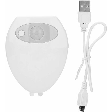 Lampe de Toilette étanche à capteur de Mouvement Flexible avec Lampe de Nuit Intelligente, 16 Couleurs USB Cuvette de Toilette chargeant la lumière de Bureau pour Les Voyages d'affaires en