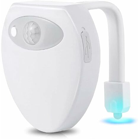 LED siège de toilette veilleuse capteur de mouvement WC lumière 8 couleurs  lampe modifiable rétro-éclairage pour cuvette de toilette enfant
