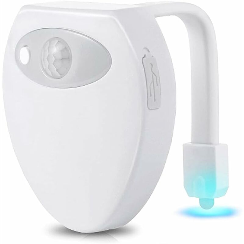 Lampe de Toilette Veilleuse led Rechargeable 8 Couleurs pour wc Salle de Bain/Seau d'aisances/toilettes/Cabinet/Lavabo/Hôtels, Cafés
