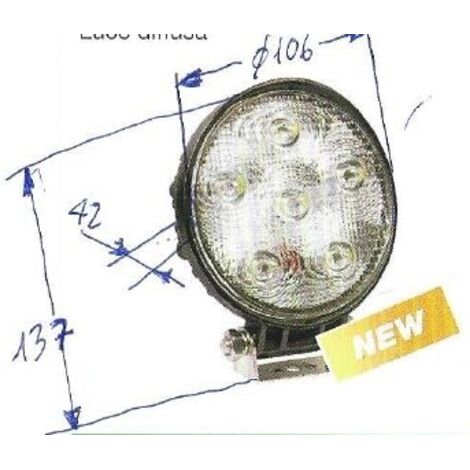 Lampe de travail 6 LED 12-24V NEWGARDENSTORE 1350 lumens pour tracteur agricole