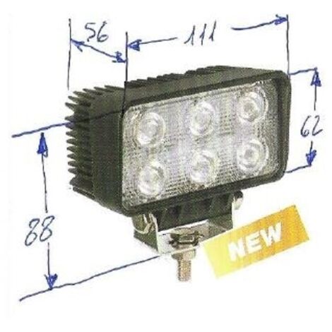 Lampe de travail 6 leds 12-24V NEWGARDENSTORE 1350 lumens pour tracteur agricole