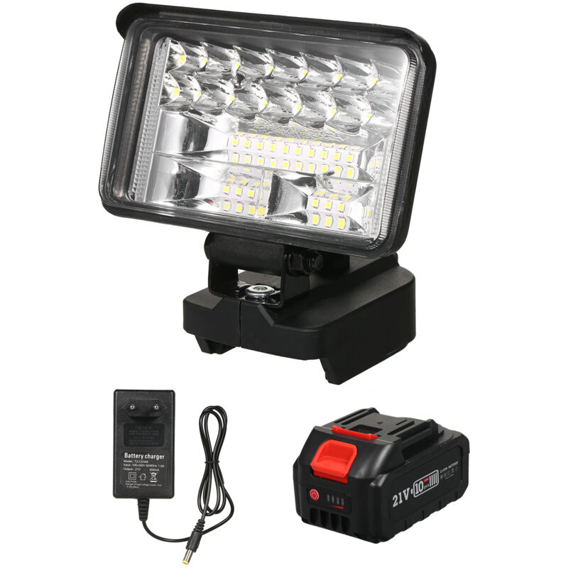 Lampe de travail à led de 4 pouces pour batteries au lithium 21 v Éclairage extérieur super lumineux Lumière rotative à 180 degrés Lampe de poche