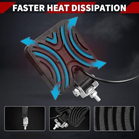 Lampe de travail à LED pour tracteur 42 W, lampe de travail à LED 12 V 24 V, phares de route à LED, étanche IP67, 6 500 K, antibrouillard pour voiture tout-terrain, tracteur, camion, SUV