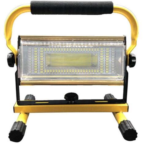 Lampe de travail à LED rechargeable 100W, projecteur portatif étanche IP65 7000LM 100LED, lampes de travail sur support pour éclairage de chantier de garage de camping