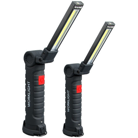 Lampe de Travail Baladeuse LED Ultra Lumineuse, USB Rechargeable Inspection Lampe Portable avec Base Magnique, 5 Modes Lumière 6000K Lanterne pour Auto Garage Atelier Bricolage [Classe énergétique A++