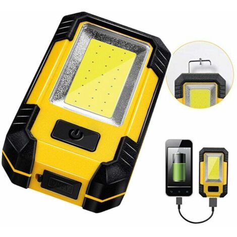 Lampe de Travail c Baladeuse LED COB Lumineuse Portable Lampe avec Base Magnétique et Crochet 5W Lampe Mecanicien pour Réparation