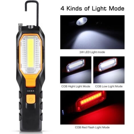 Lampe de Travail COB Baladeuse LED Ultra Lumineuse, USB Rechargeable -CYA