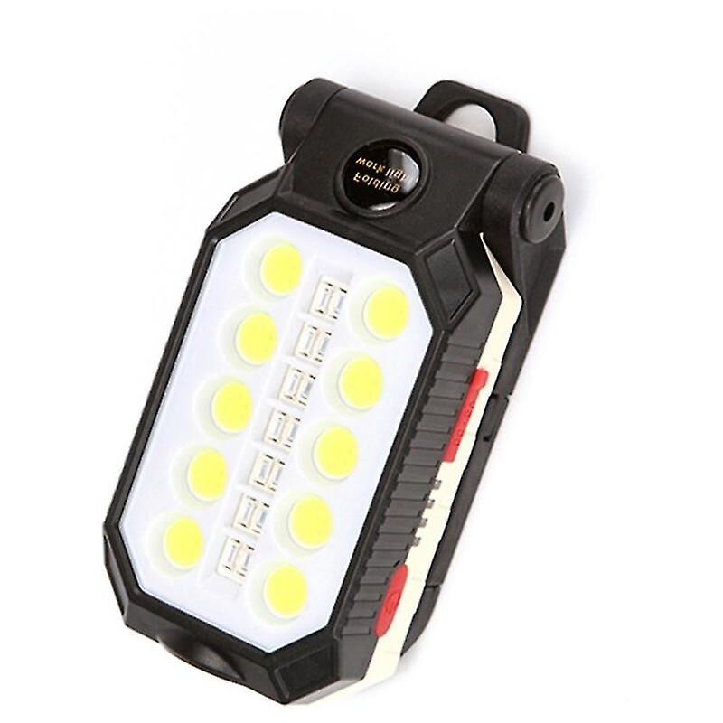 Lampe de travail COB, chargement USB, pliable, éclairage d'extérieur, de camping, d'entretien, aimant, multifonction, L
