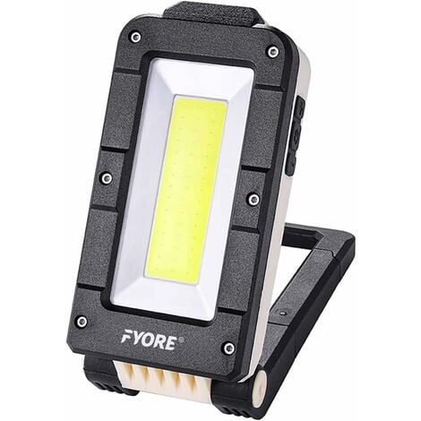 GOTRAYS Lampe de travail COB LED Lampe d'inspection Lampe torche étanche Lampe de travail portable rechargeable avec base magnétique et crochet pour réparation, atelier, utilisation d'urgence