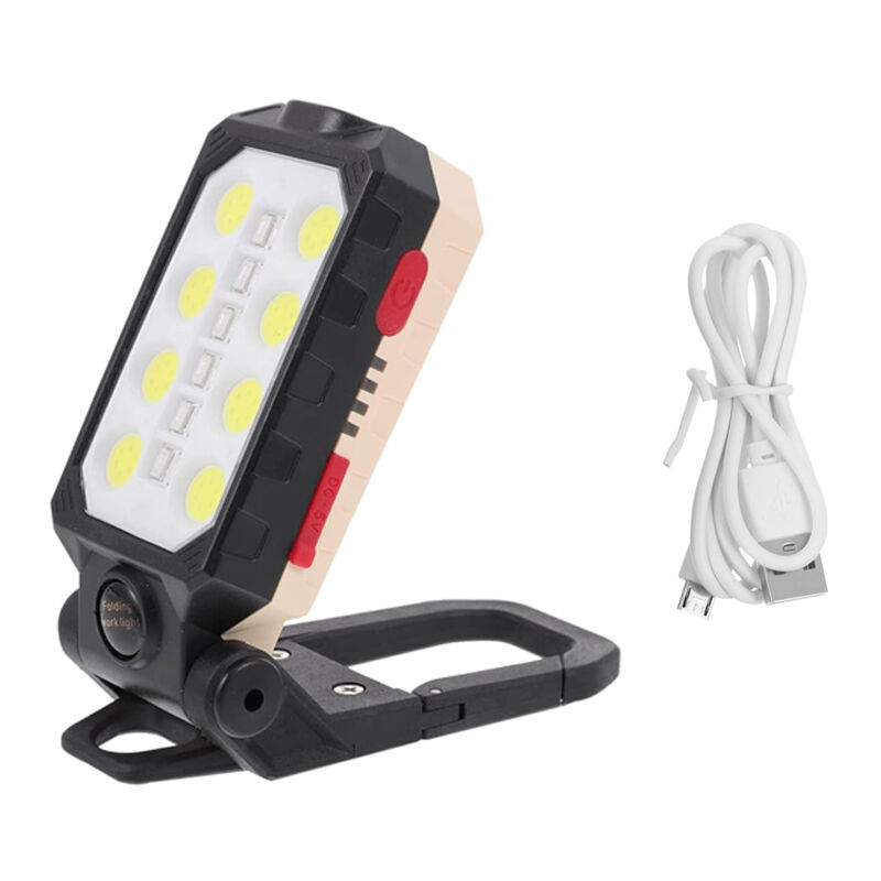 Sjqka - Lampe de travail cob LEDpliable, rechargeable par USB,étanche, pour camping, réparation automobile, travaux d'urgence(8 led)